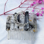 Quartz Jewelry Advanced Handmade Hair Comb Natural Citrine Amethyst White Crystal Moon Star Crystal