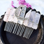 Quartz Jewelry Advanced Handmade Hair Comb Natural Citrine Amethyst White Crystal Moon Star Crystal