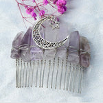 Quartz Jewelry Advanced Handmade Hair Comb Natural Citrine Amethyst White Crystal Moon Star Crystal