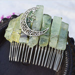 Quartz Jewelry Advanced Handmade Hair Comb Natural Citrine Amethyst White Crystal Moon Star Crystal