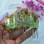 Quartz Jewelry Advanced Handmade Hair Comb Natural Citrine Amethyst White Crystal Moon Star Crystal