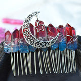 Quartz Jewelry Advanced Handmade Hair Comb Natural Citrine Amethyst White Crystal Moon Star Crystal