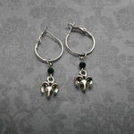 Ram head earrings silver colour gothic style hoops occult jewelry satanic baphomet ram skull fashion novelty