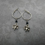 Ram head earrings silver colour gothic style hoops occult jewelry satanic baphomet ram skull fashion novelty