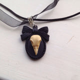 Raven Crow Skull Bird Resin Gothic Pendant Necklace Bird Skulls Jewelry Goth Horror Raven NEW