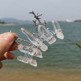 Raw crystal hair comb branch antler branch hair fork hairpin witch bridal party wicca jewelry hair accessory wedding gift