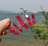 Raw crystal hair comb branch antler branch hair fork hairpin witch bridal party wicca jewelry hair accessory wedding gift