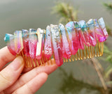 Raw crystal wedding   hair comb hair fork hairpin witch party  princess wedding bridesmaid gifts