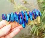 Raw crystal wedding   hair comb hair fork hairpin witch party  princess wedding bridesmaid gifts