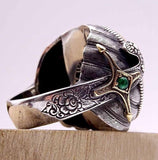 Retro Style Two Tone Saudi Star Ring Mysterious Exaggerated Men Ring Jewelry