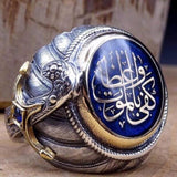 Retro Style Two Tone Saudi Star Ring Mysterious Exaggerated Men Ring Jewelry