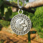 New Magicun Viking~Retro Style Viking wolf pendant Futhark Men necklace 1pc