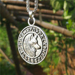 New Magicun Viking~Retro Style Viking wolf pendant Futhark Men necklace 1pc