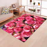 Rose Flower Rug Multicolor Pink Red Wedding Carpet Antislip Living Room Carpet Large Girls Room Mat Home