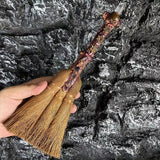 Wicca Broom Crystal Witch Broom Vintage Broom Wizard Diviner Priest Sacrificial Ceremony Expulsion Props Halloween Home Decor