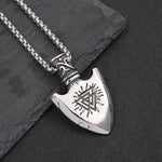 Vintage Viking Valknut Pendant  Norse Mythology  Viking Compass Necklace