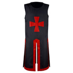 4XL Medieval Warriors Knight Templar Crusader Costume Adult Men Gown Sleeveless Shirt Top Cross Tabard Surcoat Tunic Clothes