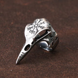 Odin Crow Skull Men's Ring Gothic Stainless Steel Compass Rings