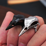 Nordic Mythology Odin Stainless Steel Skull Raven Ring