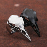 Nordic Mythology Odin Stainless Steel Skull Raven Ring