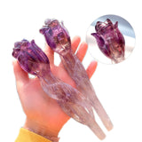 Natural Brazilian Amethyst Hand carving Crystal handicraft ornaments Rose