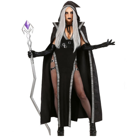 Halloween Witch Vampire Costumes for Women Adult Medieval Sorcerer Carnival Party Performance Drama Masquerade Clothing