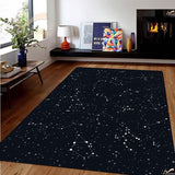 Cat and moon rug constellation rug living room queen size rug space bathroom mat black door mat home decor gift