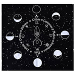 Triple Moon Pentagrams Pagan Altar Cloth Flannel Tarots Cloth