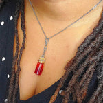 Vampire Tooth Shape Glass Fang Potion Blood Bottle Pendant Necklace