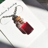 Vampire Tooth Shape Glass Fang Potion Blood Bottle Pendant Necklace