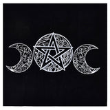 Triple Moon Pentagrams Pagan Altar Cloth Flannel Tarots Cloth