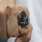 Unique Gothic Grim Reaper Skull Ring