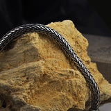 S925 Metal Making Antique Sterling Silver Vikings Bracelet As Men Gift With Wood Box - Bracelets