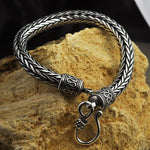 S925 Metal Making Antique Sterling Silver Vikings Bracelet As Men Gift With Wood Box - Bracelets
