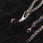 S925 Sterling Silver Norse Dragon Viking Axe Pendant Necklace With Cow Leather Necklace And Keel And Wood Box As Gift - Necklaces