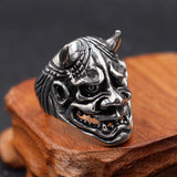 Gothic Bull Head Skull Men Ring Punk Hip Hop Japanese Demon Ring