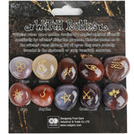 10pcs Natural Stones Crystal Quartz Rune Stones Witch Runes Divination