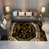 Satan Demon Skull Goat Carpet Anti-Slip Area Rug Large for Home Living Room Gothic Halloween Ouija Floor Mat Rugs Bedroom Decor