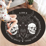 Satan Round Carpet, Personalized Rug, Satanic Goat Head Round Carpet, Sigil of Baphomet Rug Area Rug