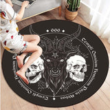 Satan Round Carpet, Personalized Rug, Satanic Goat Head Round Carpet, Sigil of Baphomet Rug Area Rug