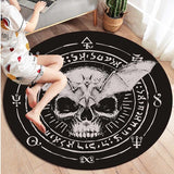 Satan Round Carpet, Personalized Rug, Satanic Goat Head Round Carpet, Sigil of Baphomet Rug Area Rug