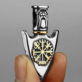 Vintage Viking Valknut Pendant  Norse Mythology  Viking Compass Necklace