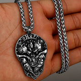 Viking Style Various Wolf Head Runes Unisex Necklace Pendant