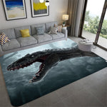 3D Mats Dinosaur Fossil Art Premium Rug Square Flannel Anti-slip Large Carpet Living Room Home Decor Kids Bedroom Furry Carpet
