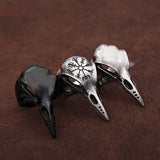 Nordic Mythology Odin Stainless Steel Skull Raven Ring