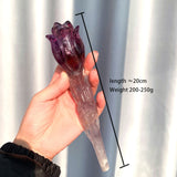 Natural Brazilian Amethyst Hand carving Crystal handicraft ornaments Rose