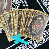 Set Tarot Cards Divination Six-pointed Star Golden Table Game Prediction Card Pvc Waterproof and Wear-resistant Gift Box Luxury