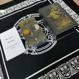 Set Tarot Cards Divination Six-pointed Star Golden Table Game Prediction Card Pvc Waterproof and Wear-resistant Gift Box Luxury