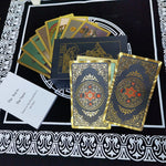 Set Tarot Cards Divination Six-pointed Star Golden Table Game Prediction Card Pvc Waterproof and Wear-resistant Gift Box Luxury