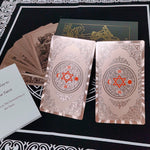 Set Tarot Cards Divination Six-pointed Star Golden Table Game Prediction Card Pvc Waterproof and Wear-resistant Gift Box Luxury